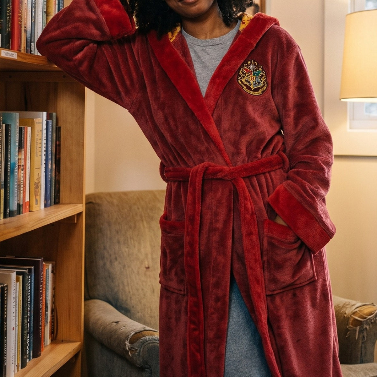 Produktbild Harry Potter - Gryffindor Wappen Bademantel rot
