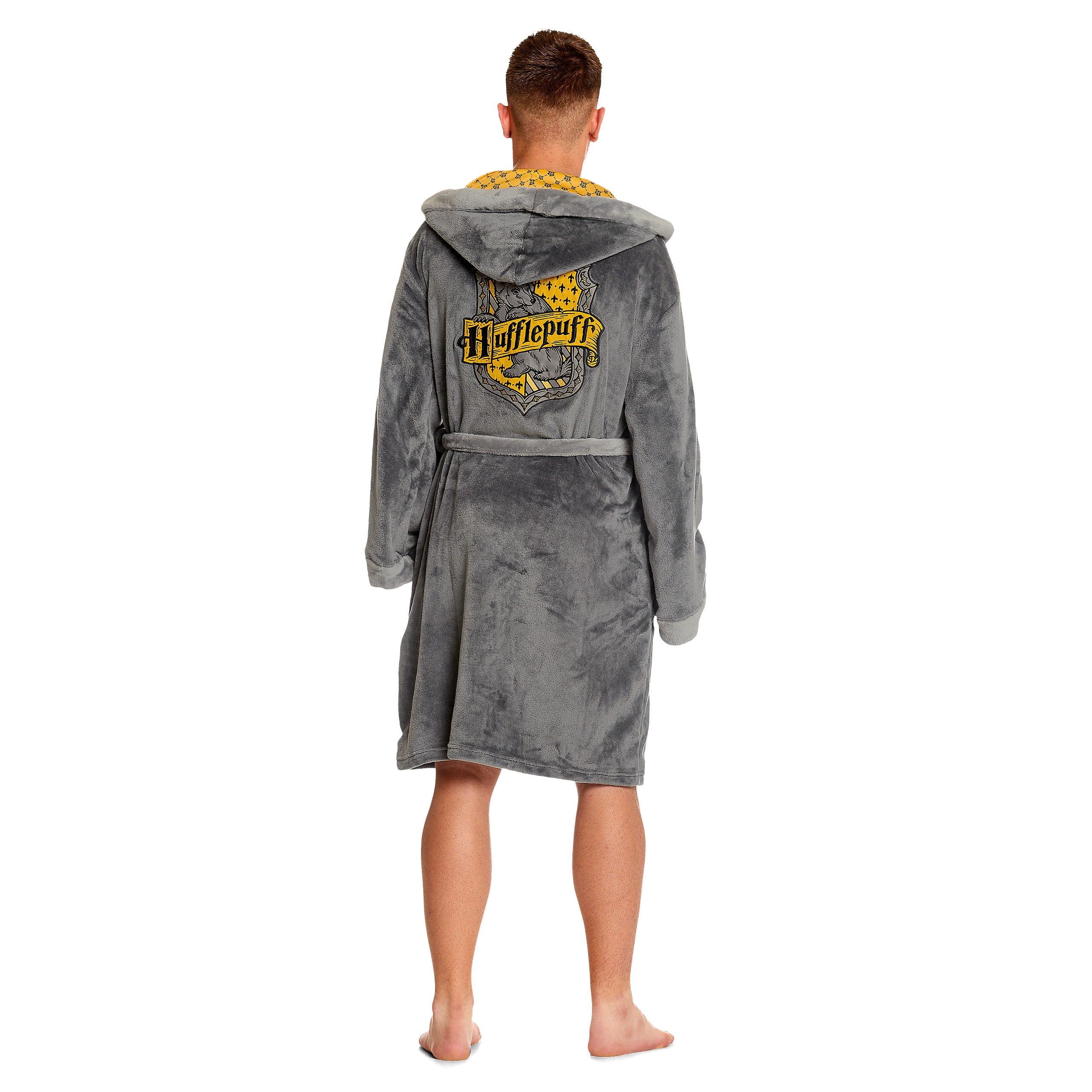 Produktbild Harry Potter - Hufflepuff Wappen Bademantel grau