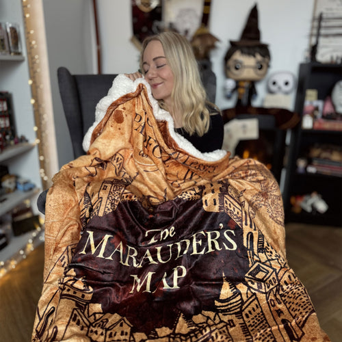 Produktbild Harry Potter - Karte des Rumtreibers Flauschdecke mit Teddyfell