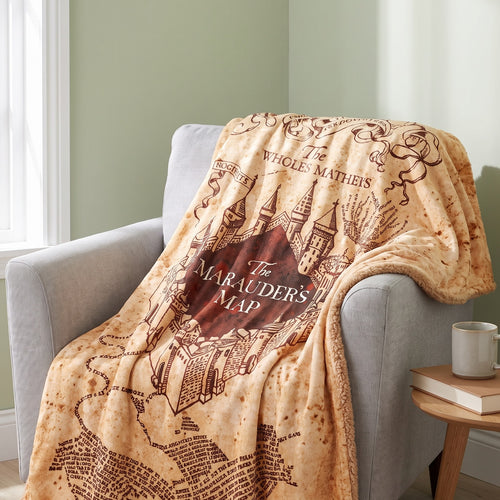 Produktbild Harry Potter - Karte des Rumtreibers Flauschdecke mit Teddyfell