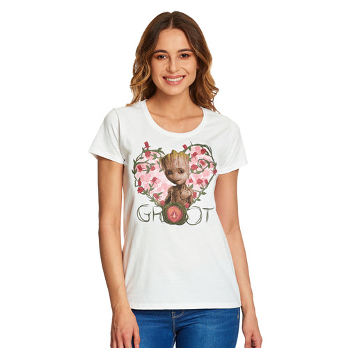 Produktbild Guardians of the Galaxy - Baby Groot Heart T-Shirt Damen weiß