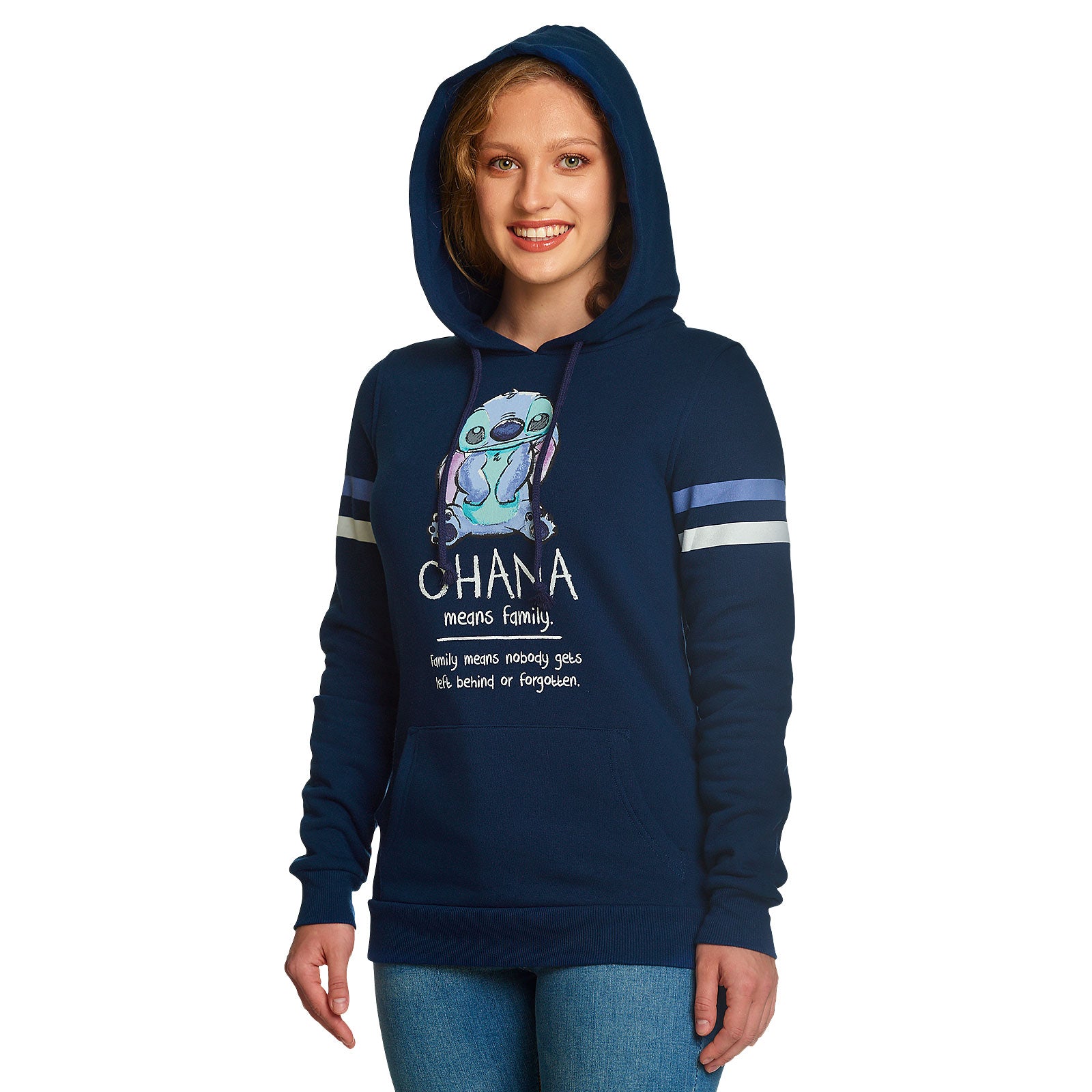 Produktbild Lilo & Stitch - Ohana Means Family Hoodie Damen blau
