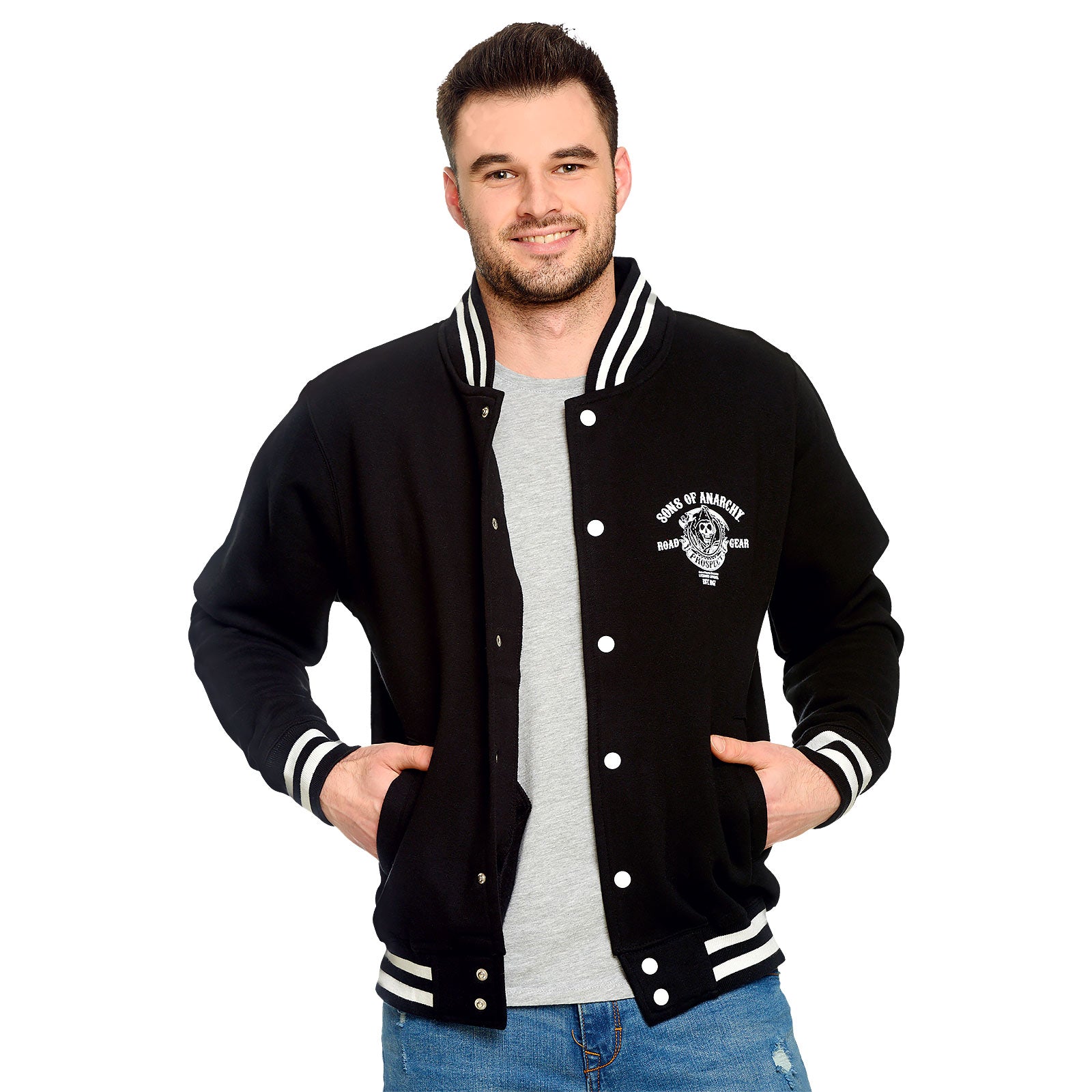 Produktbild Sons of Anarchy - Reaper & Prospect College Jacke schwarz-weiß
