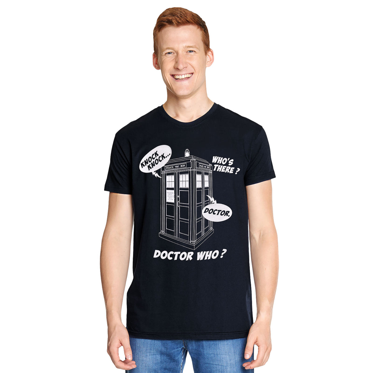 Produktbild Doctor Who - Tardis Knock Knock T-Shirt blau