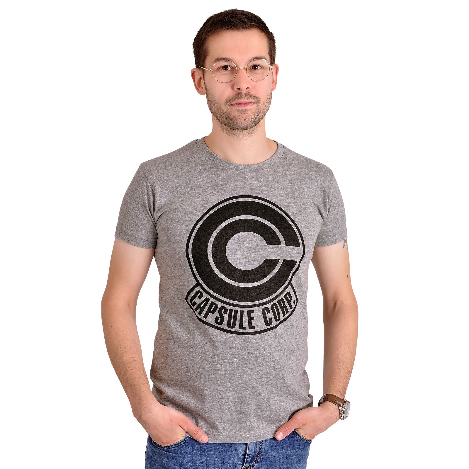 Produktbild Dragon Ball Z - Capsule Corporation Logo T-Shirt grau