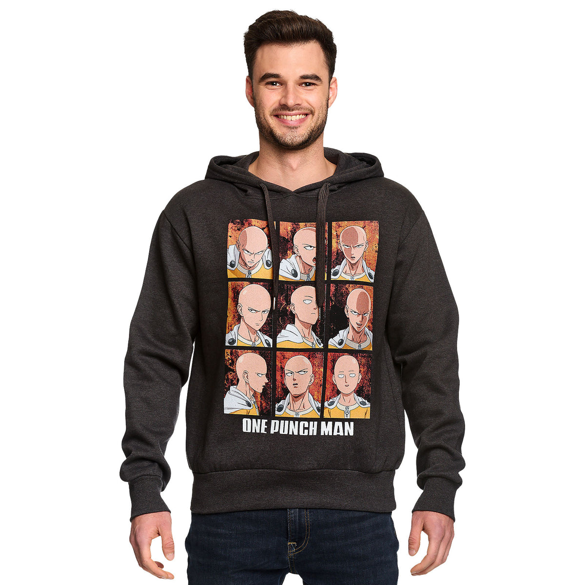 Produktbild One Punch Man - Emotions of Saitama Hoodie grau
