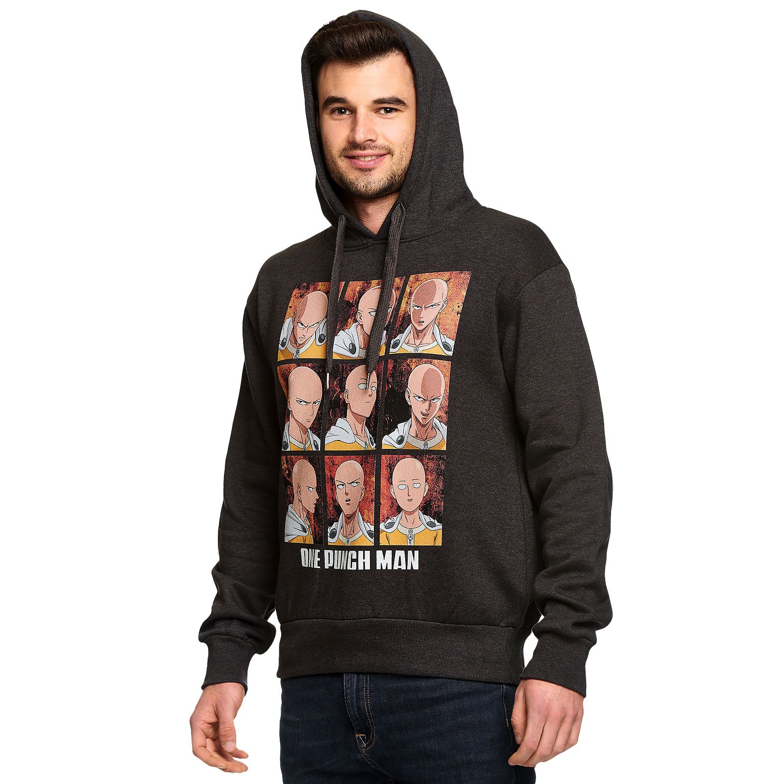Produktbild One Punch Man - Emotions of Saitama Hoodie grau