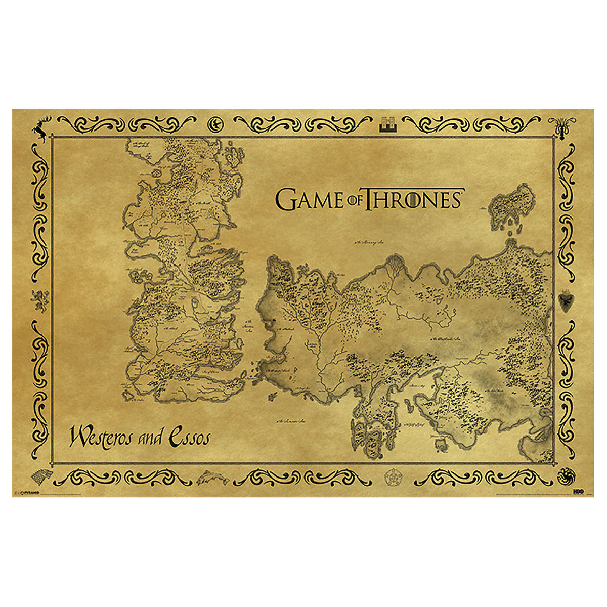 Produktbild Game of Thrones - Karte von Westeros und Essos Maxi Poster