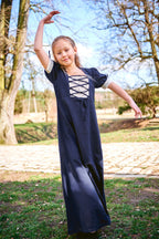 Produktbild Mittelalter Sommer Kleid Kinder blau beige