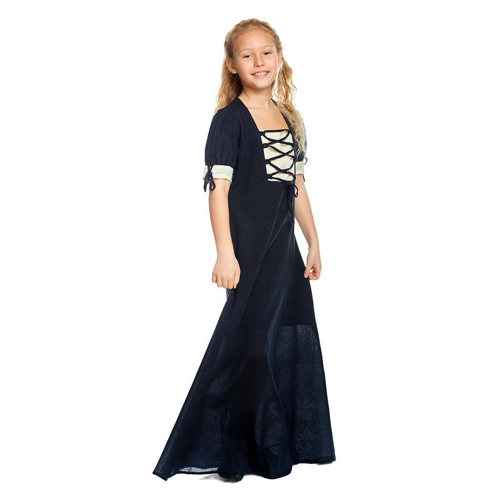 Produktbild Mittelalter Sommer Kleid Kinder blau beige