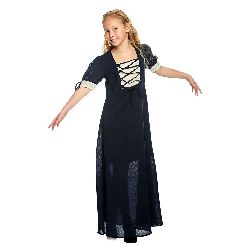 Produktbild Mittelalter Sommer Kleid Kinder blau beige