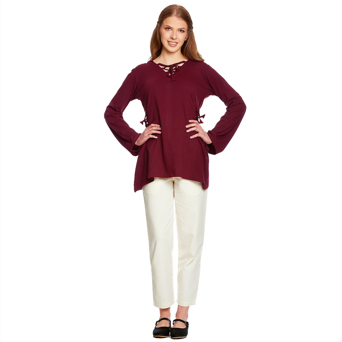 Product image Medieval Blouse Lea with Hood Red