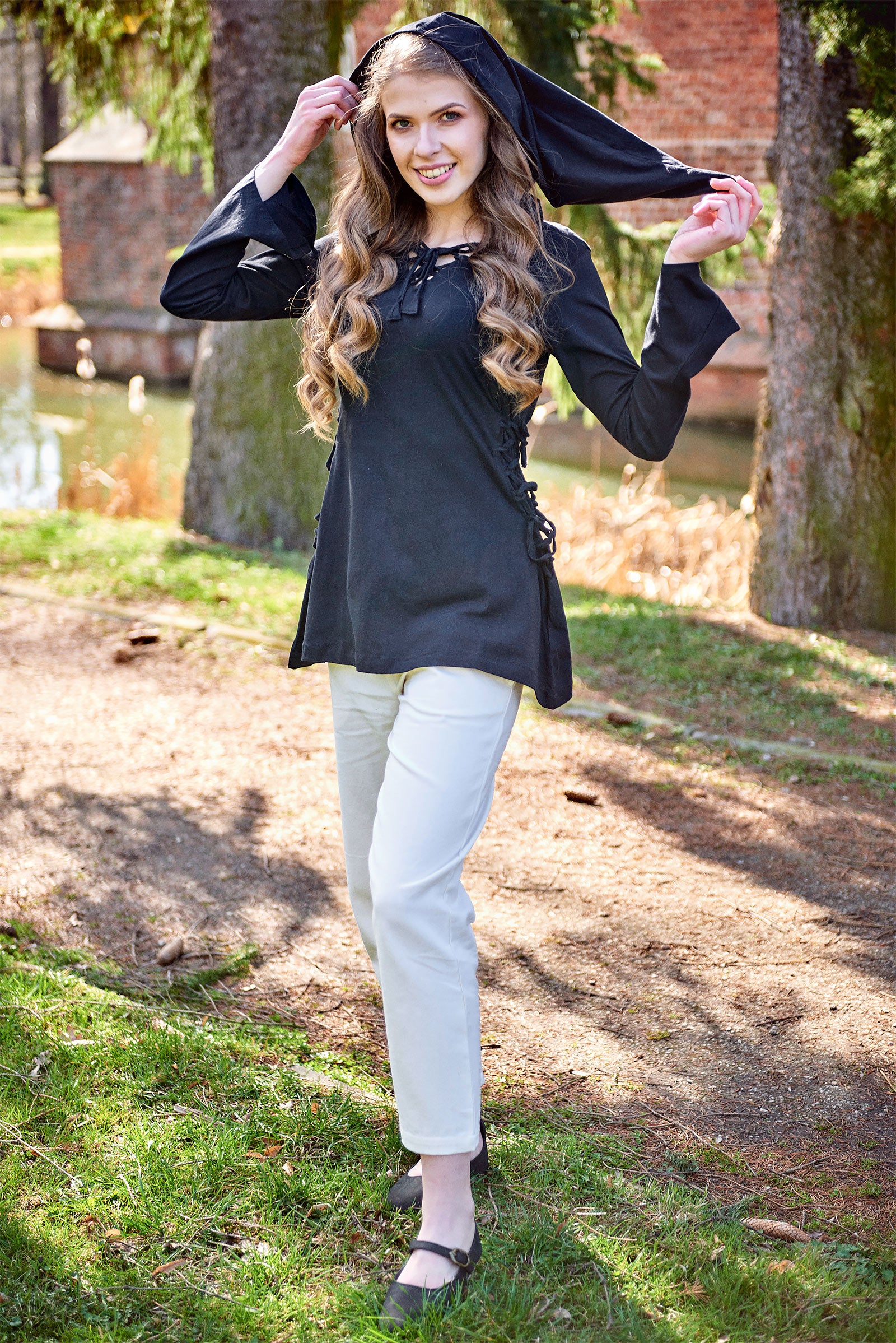 Product image Medieval Blouse Lea with Hood Black