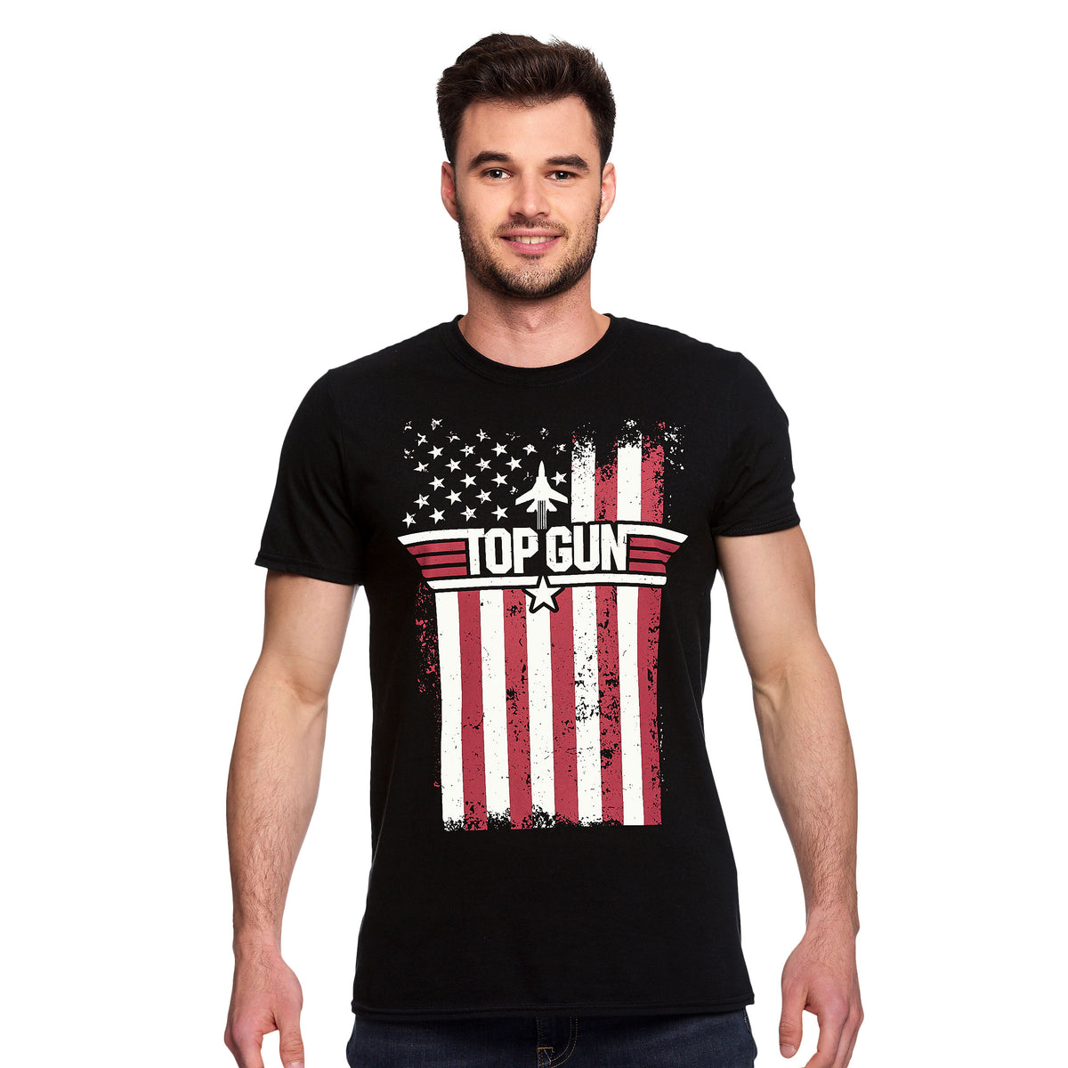 Produktbild Top Gun - Distressed Flag T-Shirt schwarz