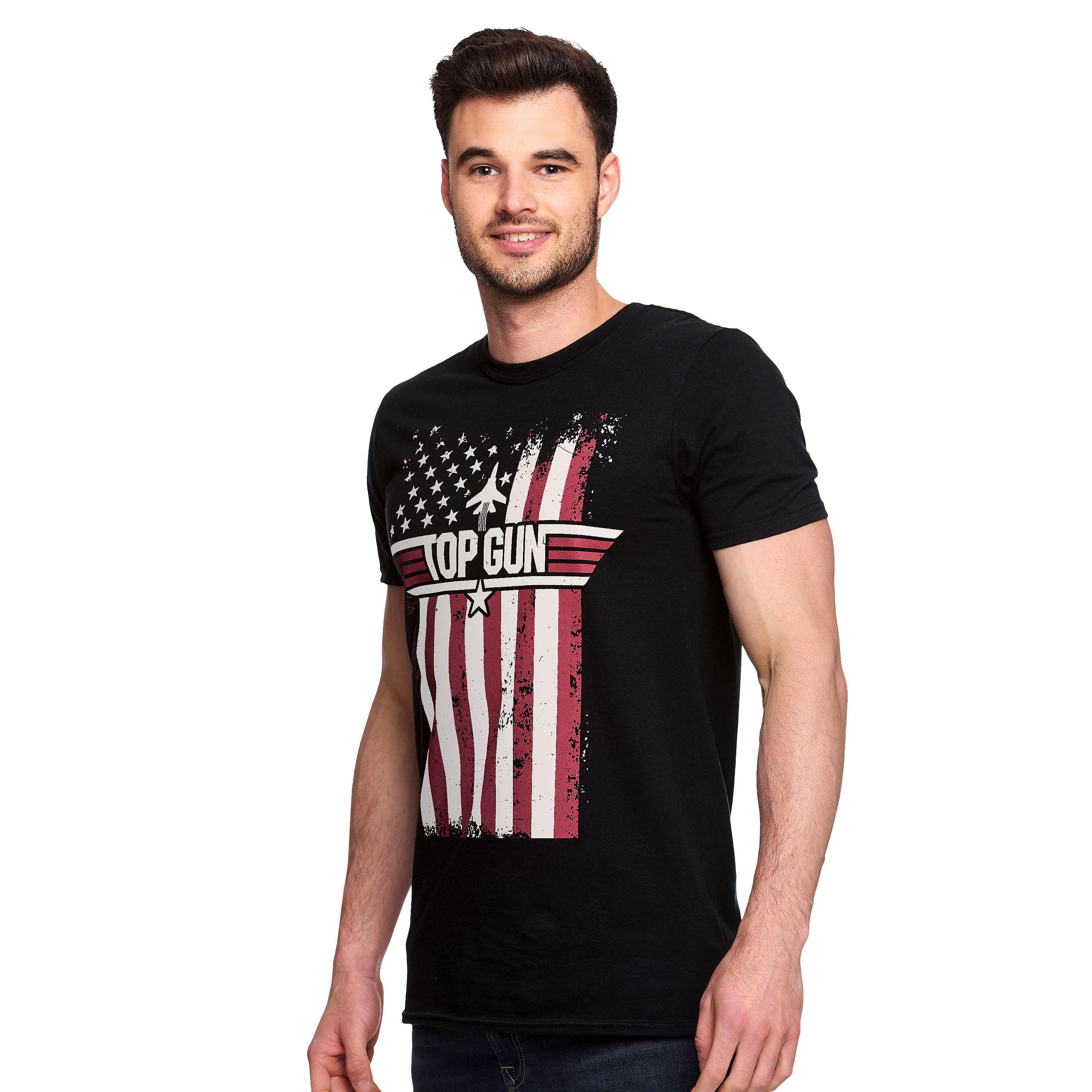 Produktbild Top Gun - Distressed Flag T-Shirt schwarz