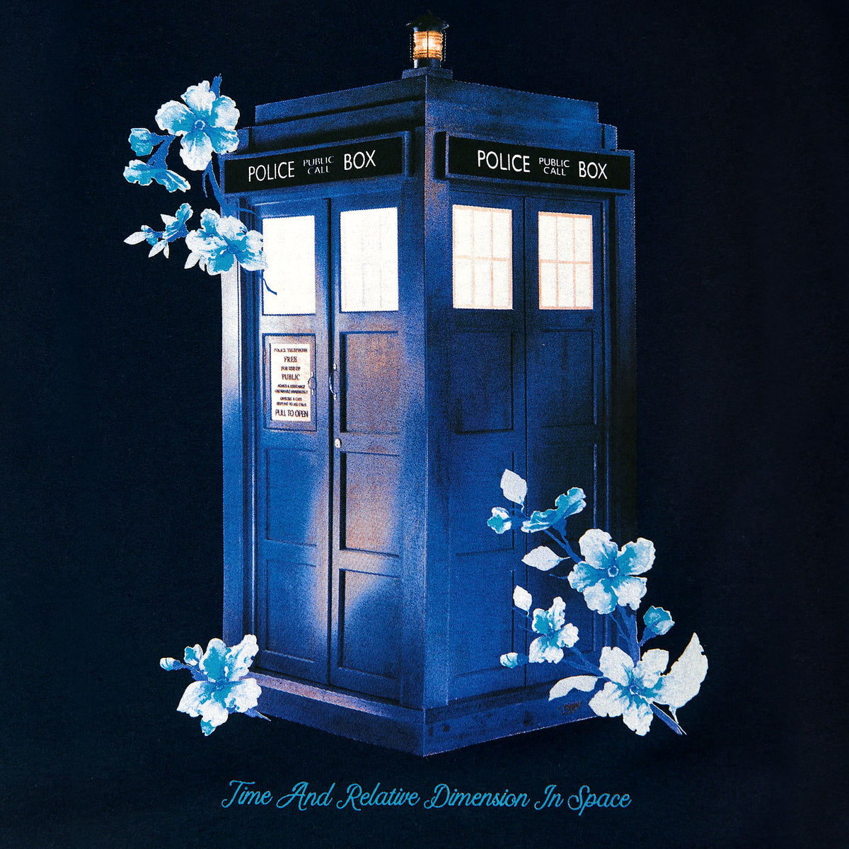 Produktbild Doctor Who - Floral Tardis T-Shirt Damen blau