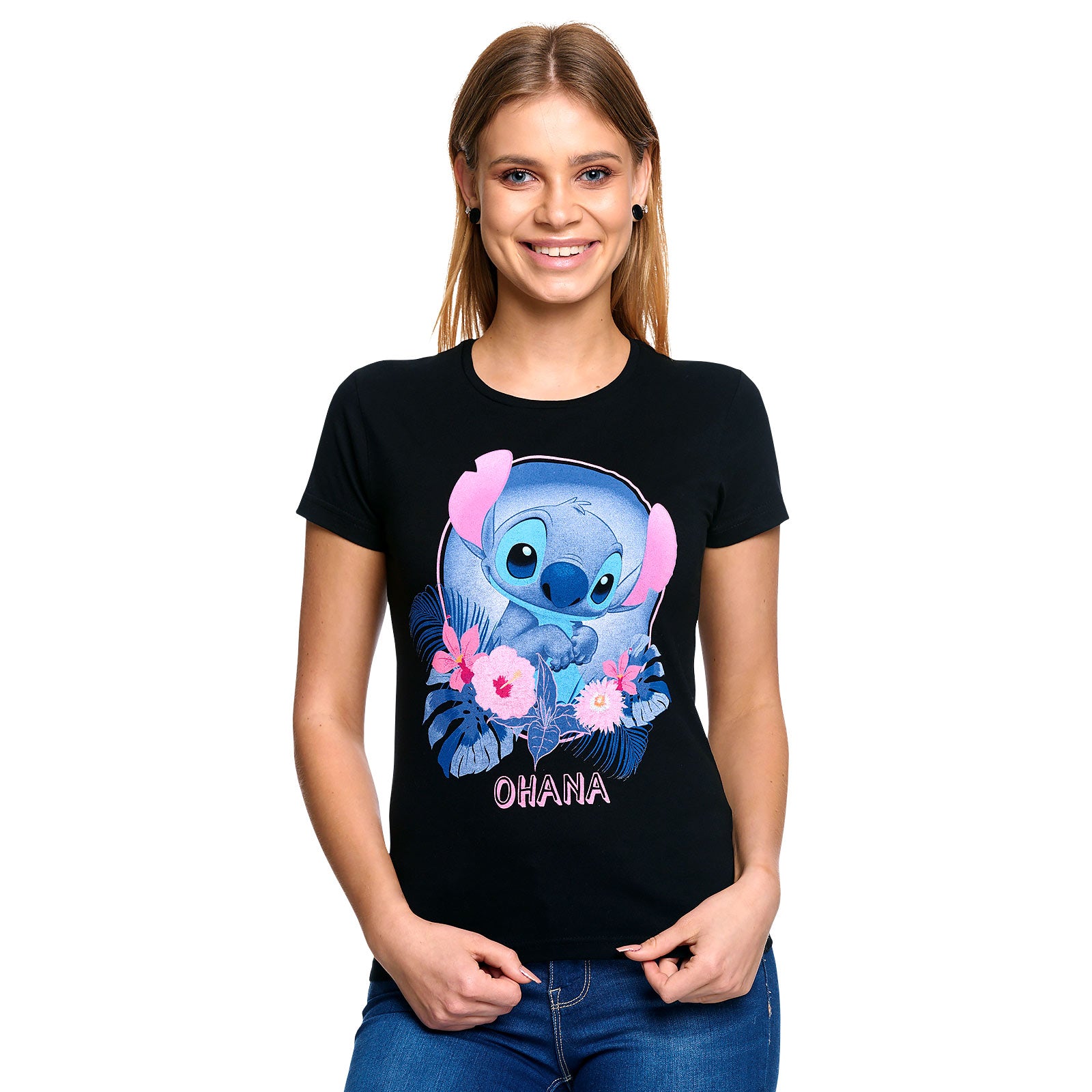 Produktbild Lilo & Stitch - Ohana T-Shirt Damen schwarz