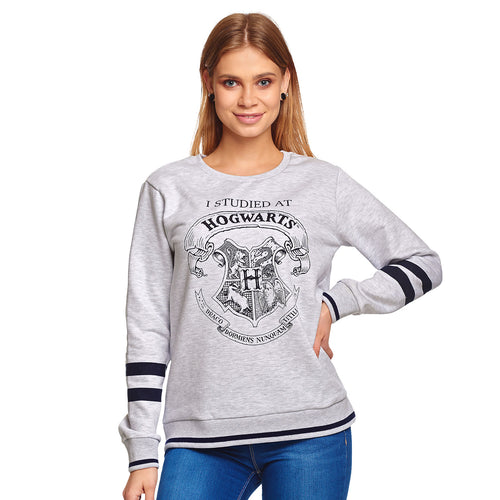 Produktbild Harry Potter - I Studied at Hogwarts Damen Sweater grau