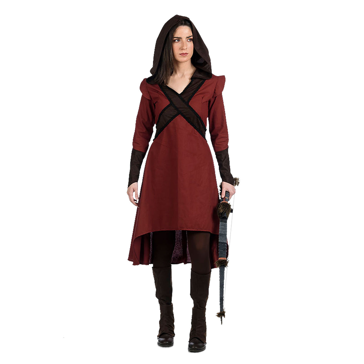 Produktbild Bogenschützin Kostüm Kleid Damen rot-braun
