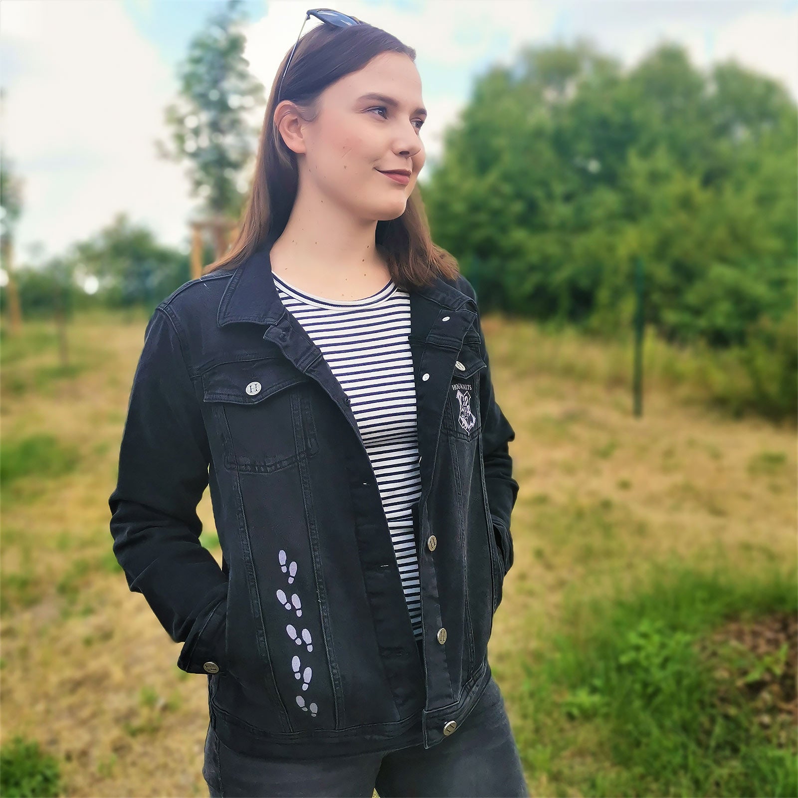 Produktbild Harry Potter - Karte des Rumtreibers Jeansjacke Damen schwarz