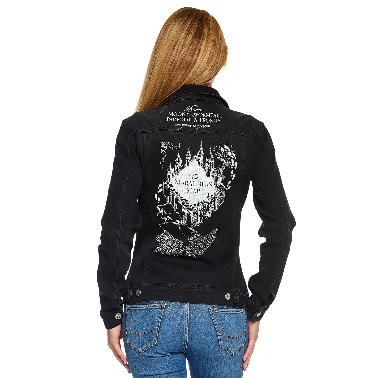 Produktbild Harry Potter - Karte des Rumtreibers Jeansjacke Damen schwarz