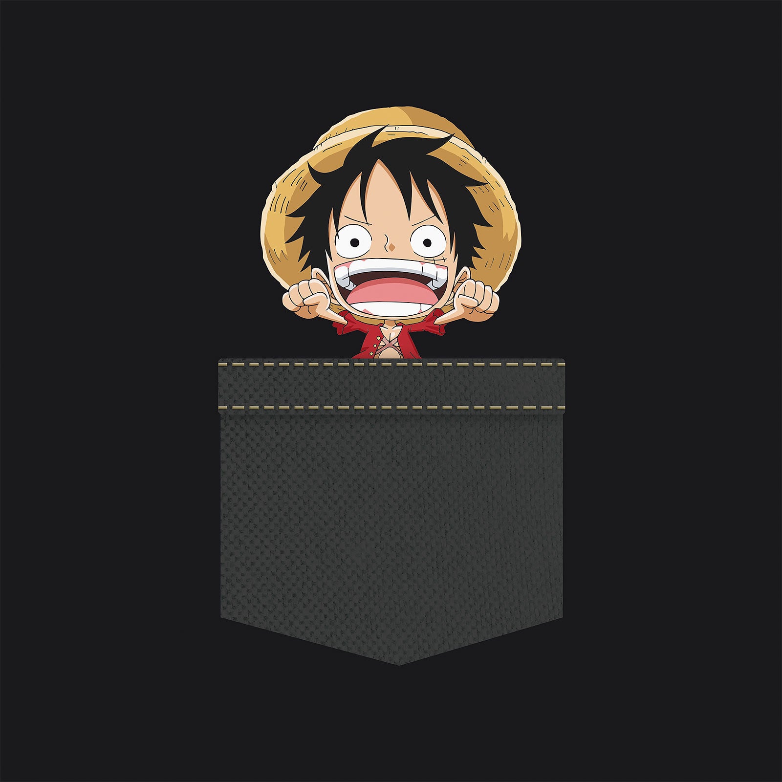 Product image One Piece - Pocket Luffy T-Shirt black