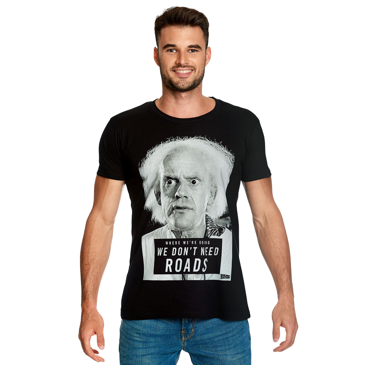 Product image Back to the Future - Doc Brown We Don't Need Roads T-Shirt Black