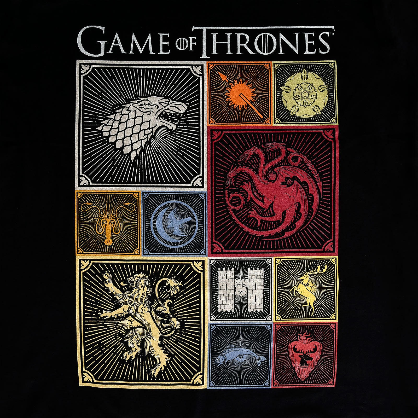 Produktbild Game of Thrones - Häuser Wappen T-Shirt schwarz