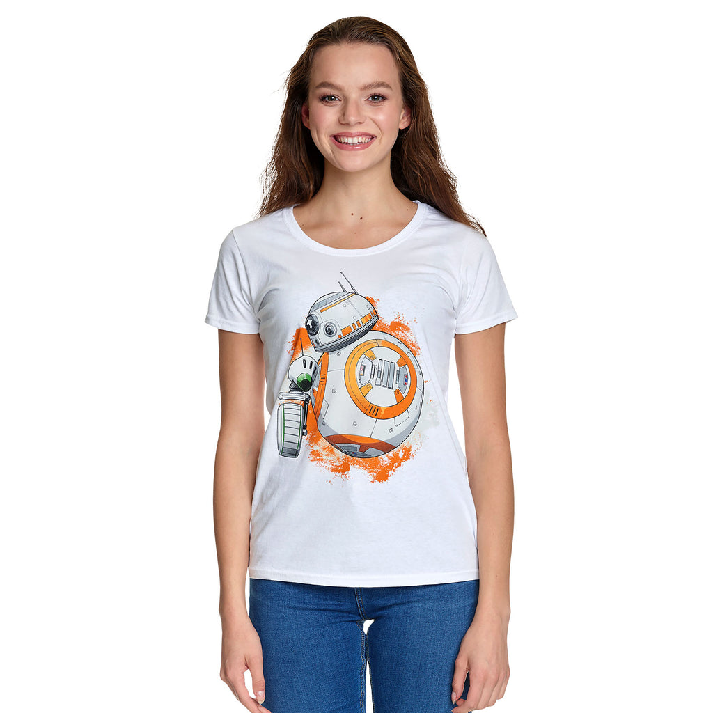 Produktbild Star Wars - Rolling Droids T-Shirt Damen weiß