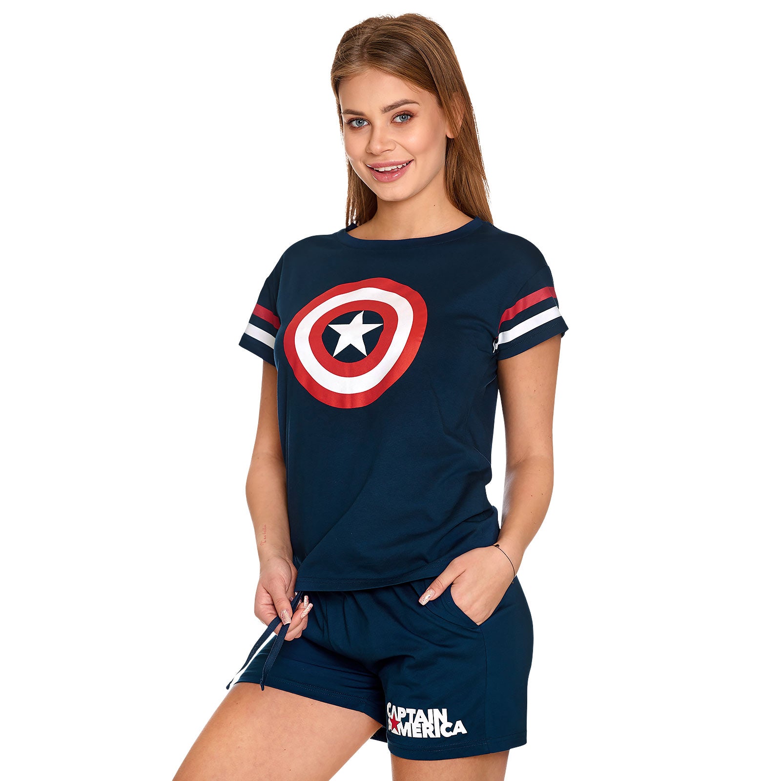 Produktbild Captain America - Shield Logo Pyjama kurz Damen