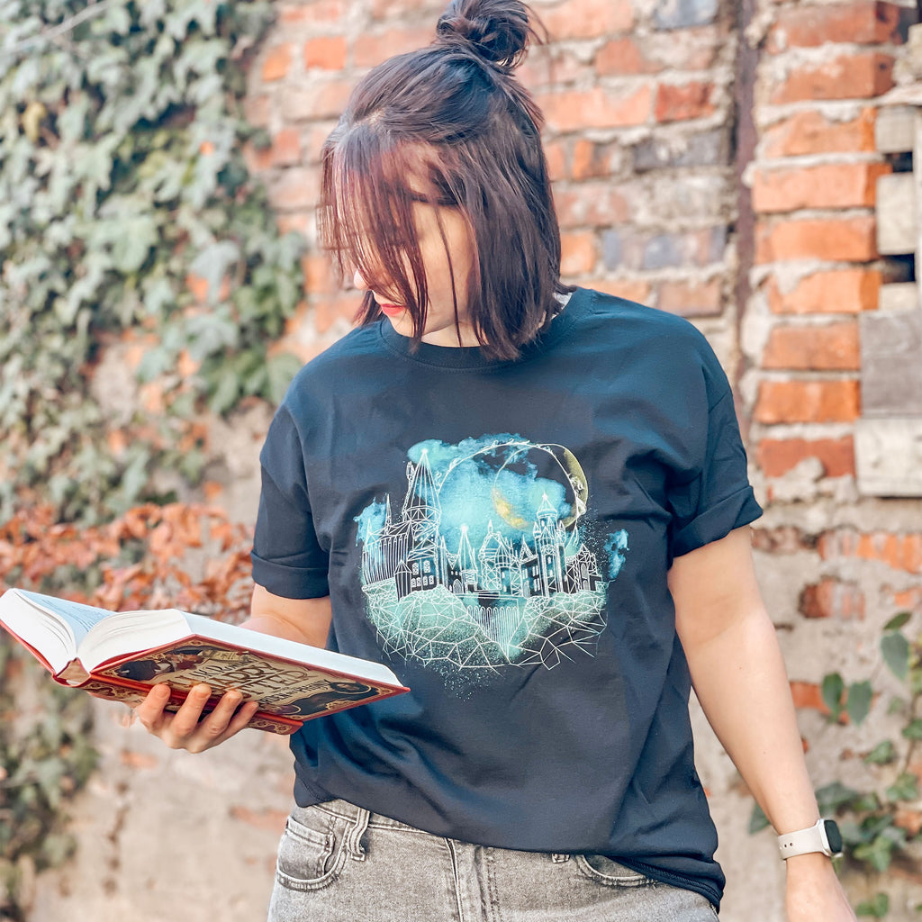 Produktbild Harry Potter - Hogwarts at Night Sketch T-Shirt schwarz