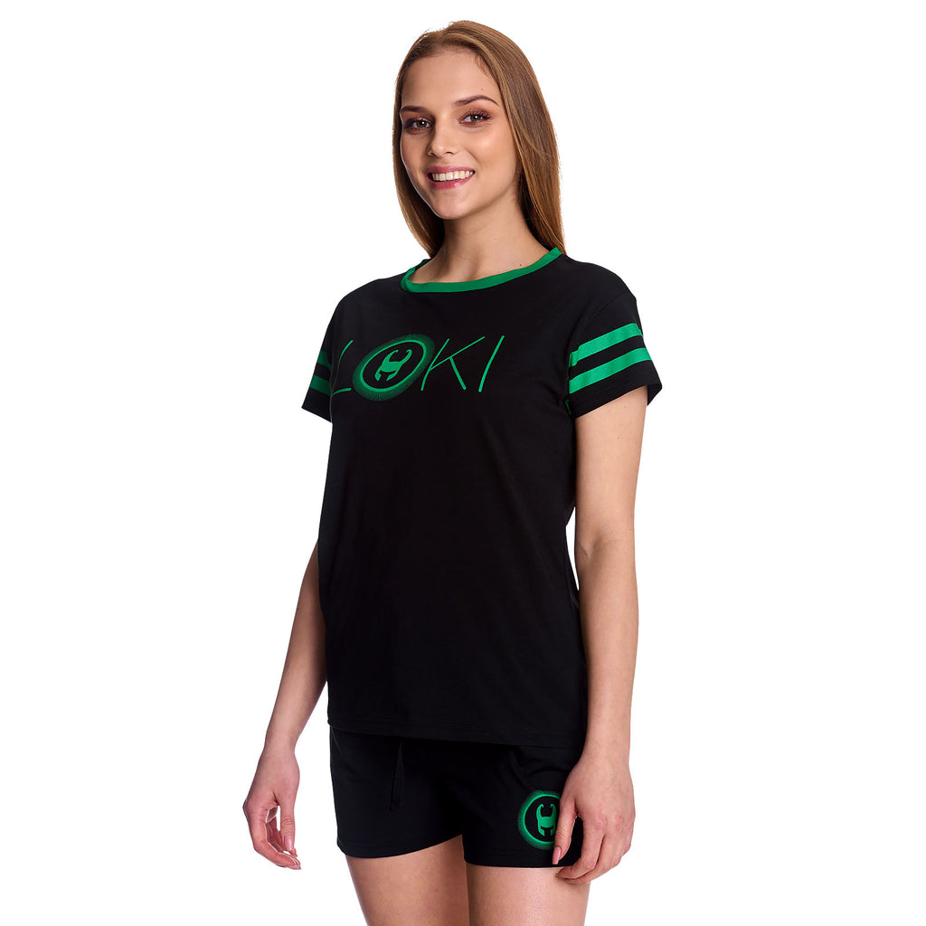 Produktbild Loki - Logo Pyjama kurz Damen schwarz