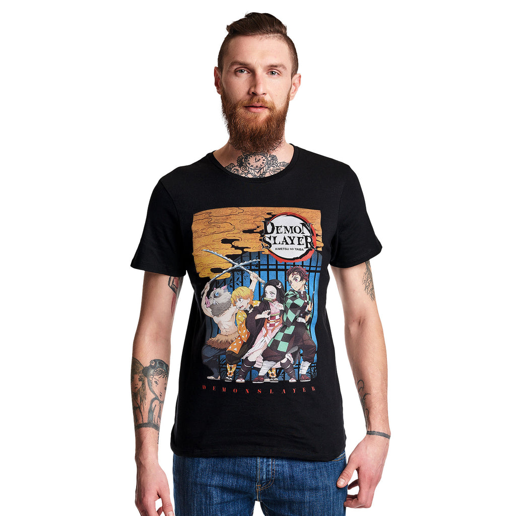 Produktbild Demon Slayer - Character Poster T-Shirt schwarz