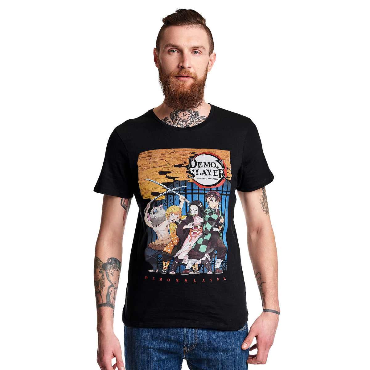 Produktbild Demon Slayer - Character Poster T-Shirt schwarz