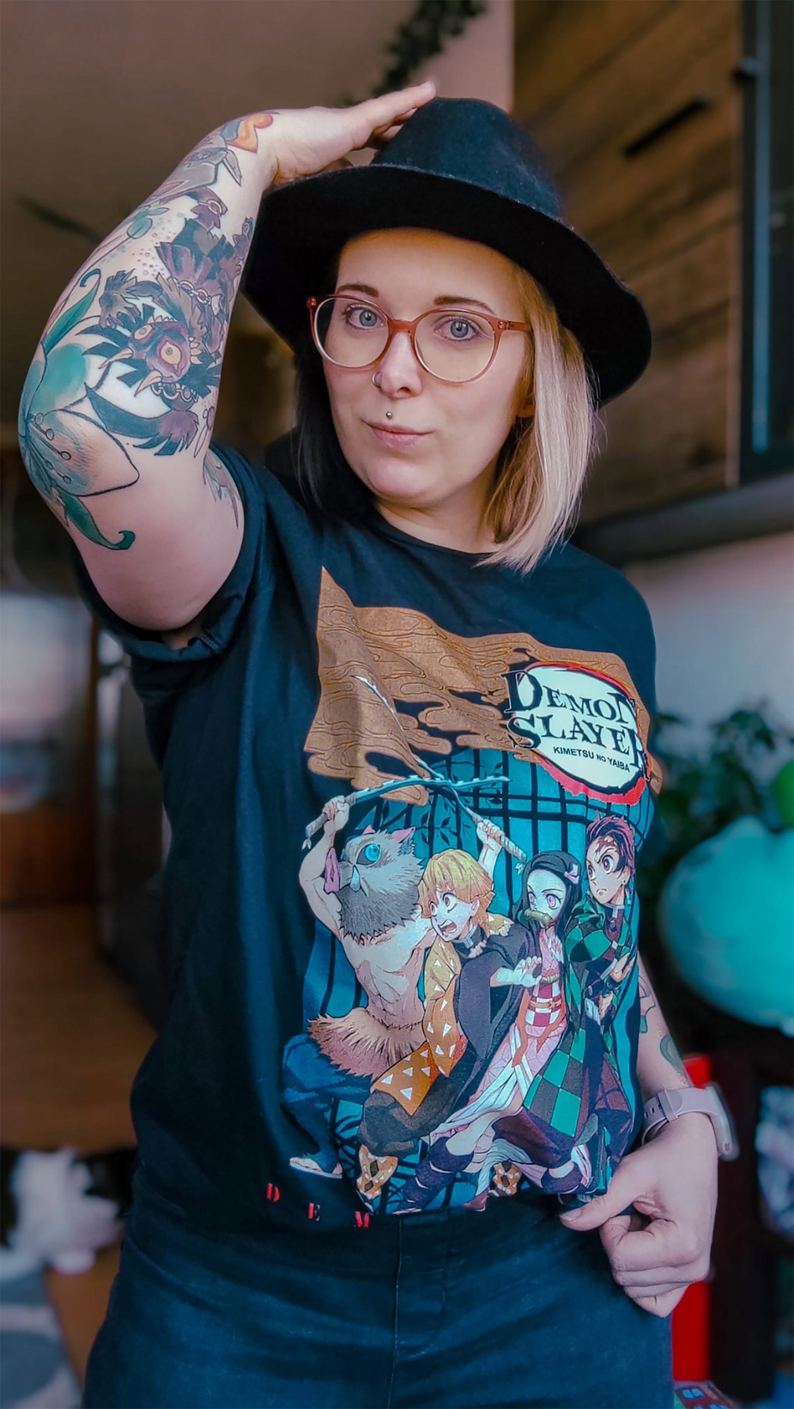 Produktbild Demon Slayer - Character Poster T-Shirt schwarz