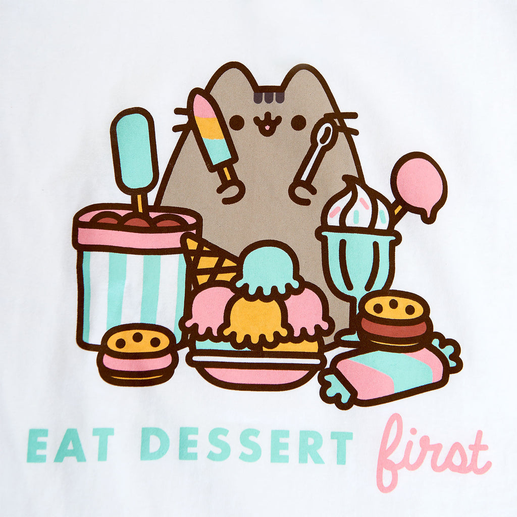 Produktbild Pusheen - Eat Dessert First T-Shirt Damen weiß