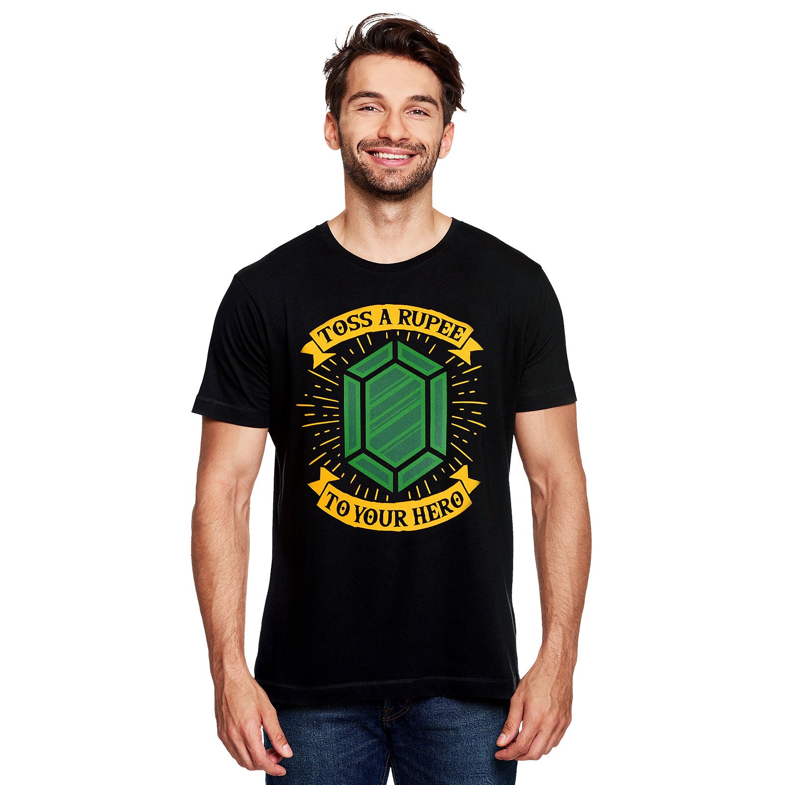 Produktbild Toss a Rupee to Your Hero T-Shirt für Zelda Fans schwarz