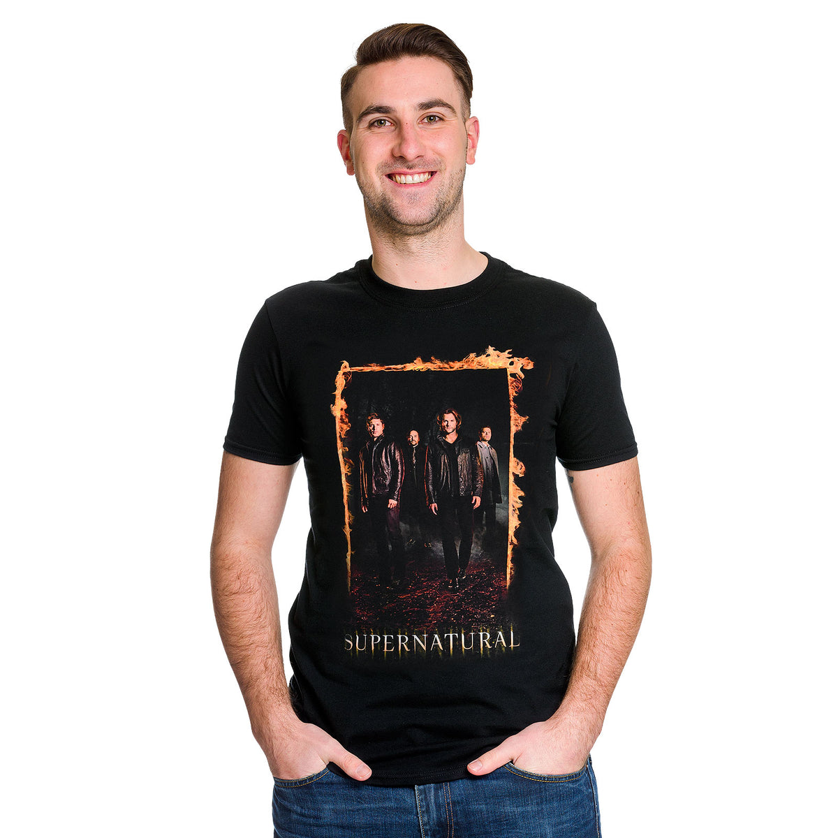 Produktbild Supernatural - Burning Gate Poster T-Shirt schwarz