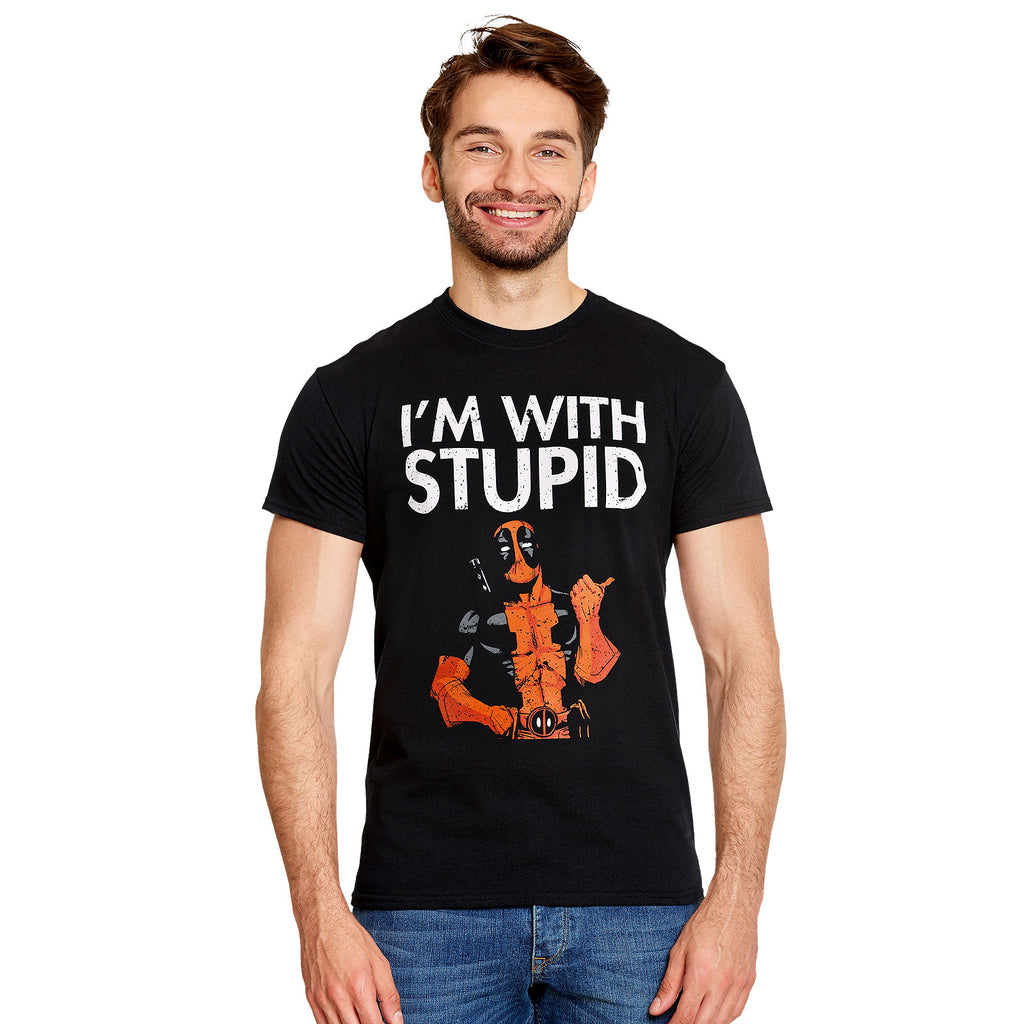 Produktbild Deadpool - I'm With Stupid T-Shirt schwarz