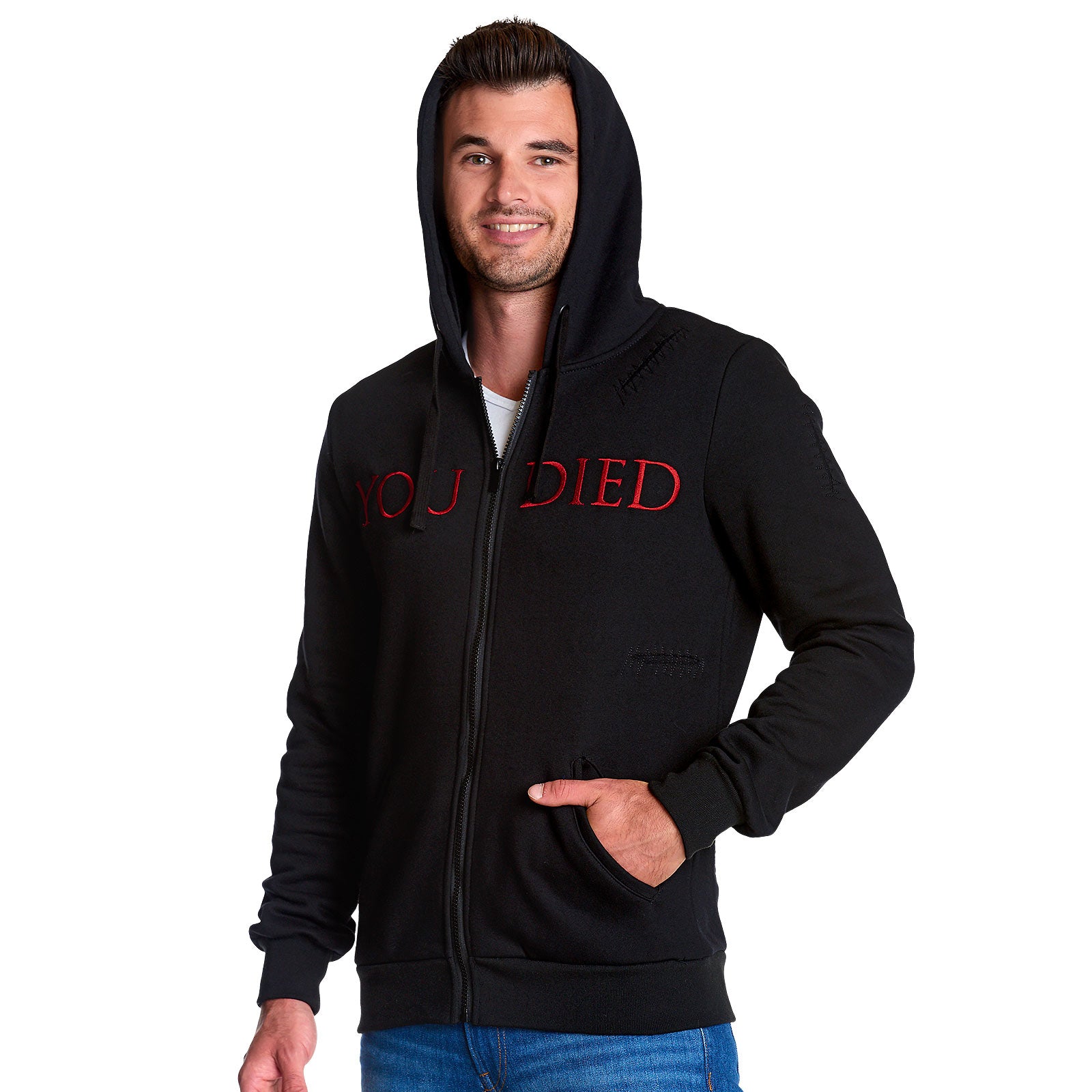 Produktbild Dark Souls - You Died Destroyed Kapuzenjacke schwarz