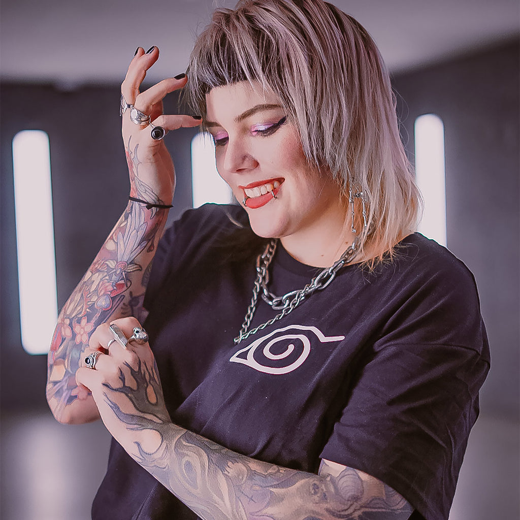 Produktbild Naruto - Konoha Mini Symbol T-Shirt schwarz