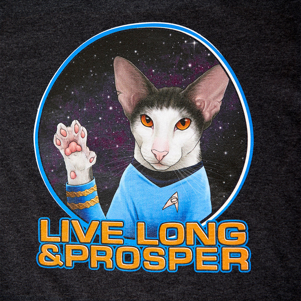 Produktbild Star Trek - Cat Spock Live Long and Prosper T-Shirt grau
