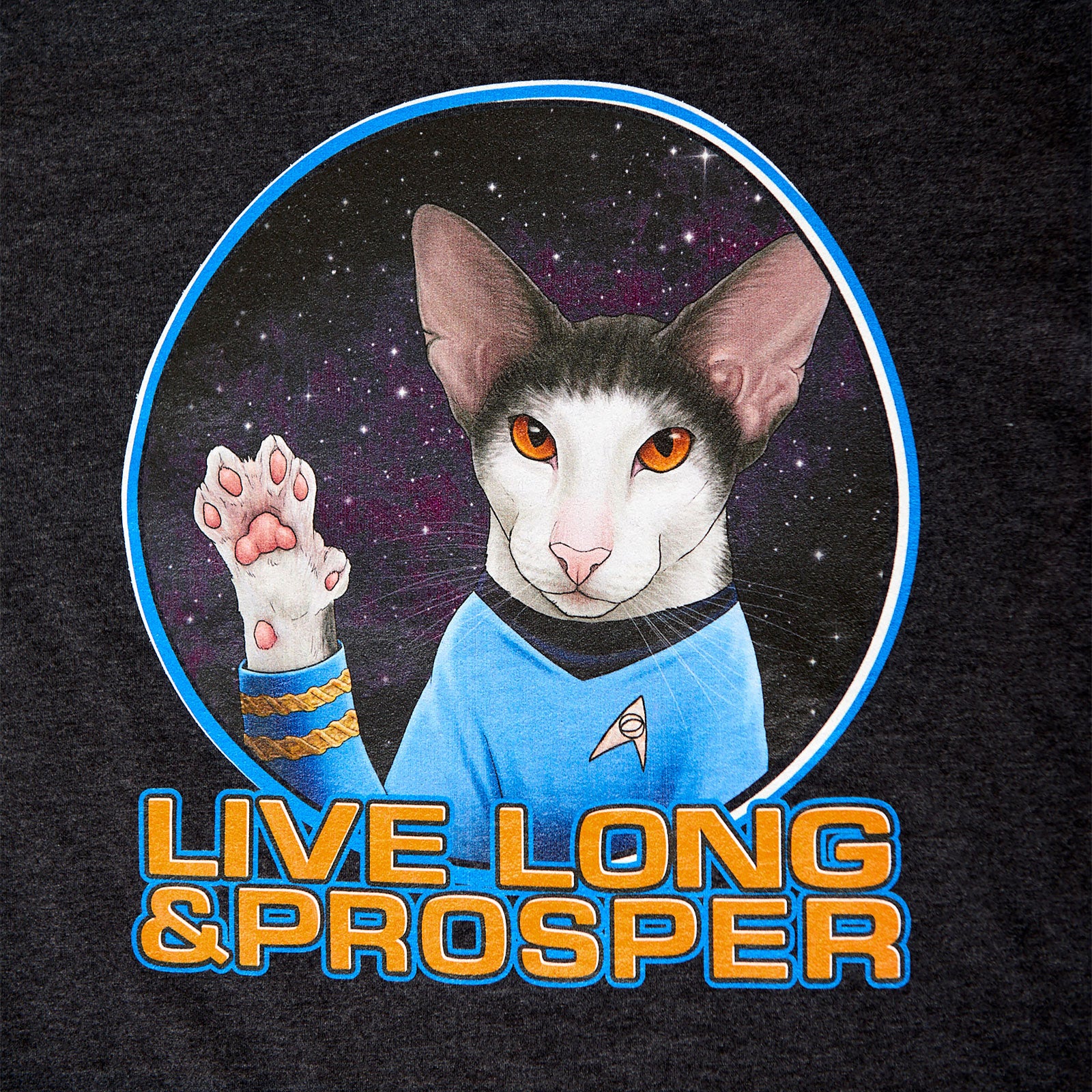 Produktbild Star Trek - Cat Spock Live Long and Prosper T-Shirt grau
