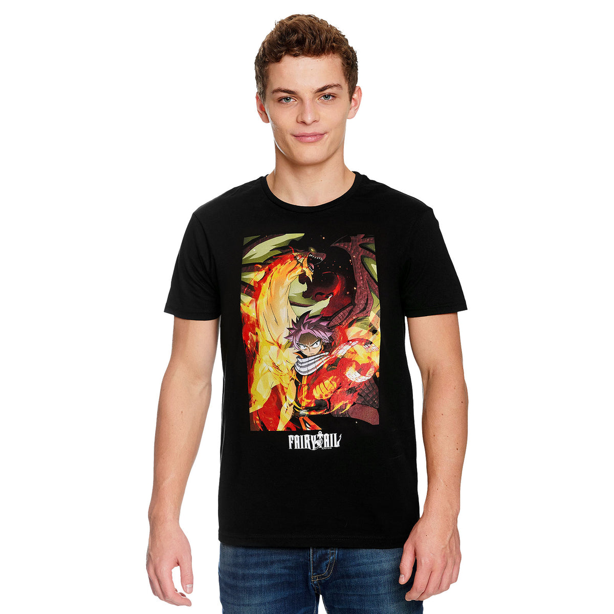 Produktbild Fairy Tail - Natsu mit Igneel T-Shirt schwarz