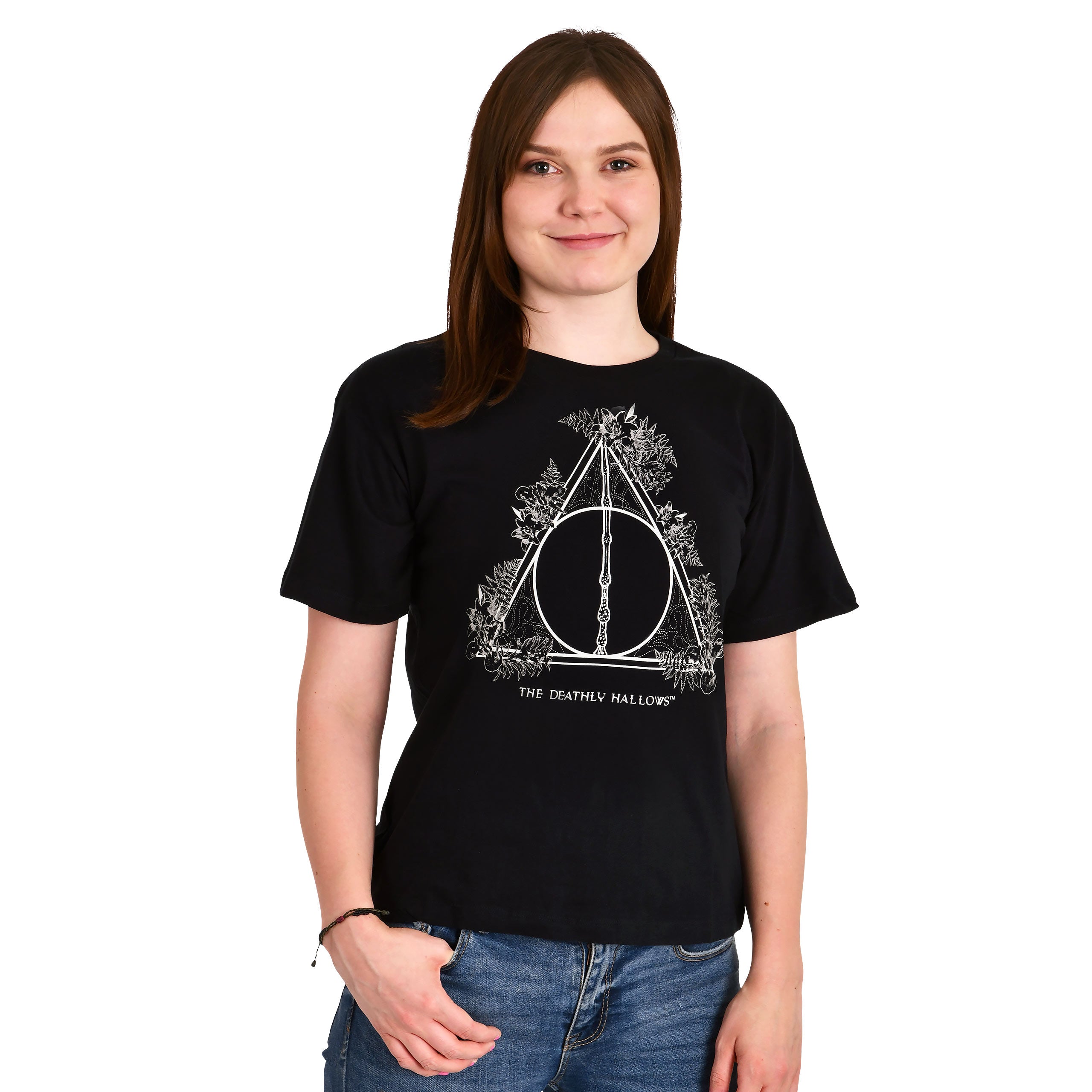 Product image Harry Potter - Floral Deathly Hallows Women's T-Shirt Black