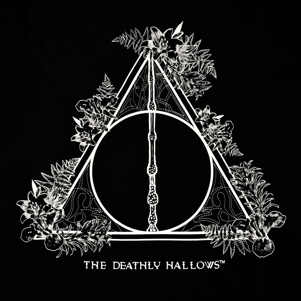 Produktbild Harry Potter - Floral Deathly Hallows T-Shirt Damen schwarz