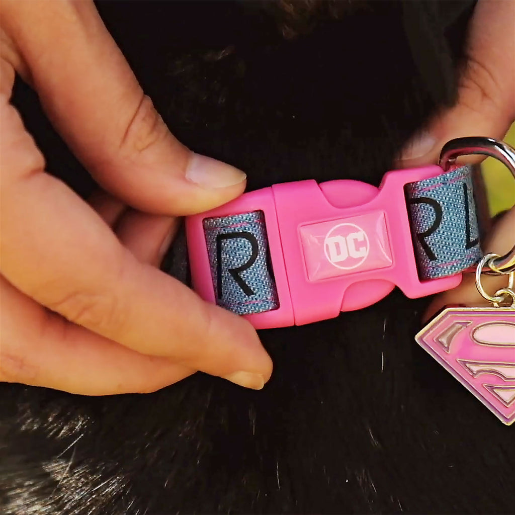 Produktbild Supergirl Klick-Halsband für Hunde rosa-blau