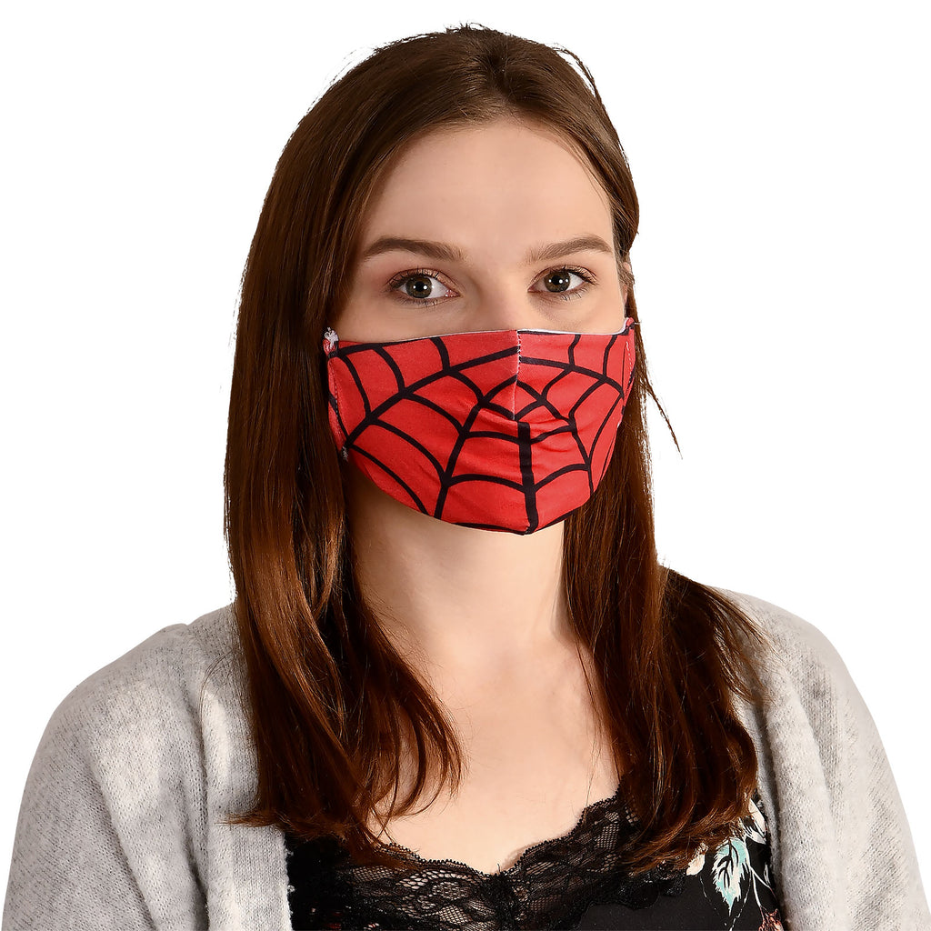 Produktbild Spinnennetz Gesichtsmaske für Spider-Man Fans rot