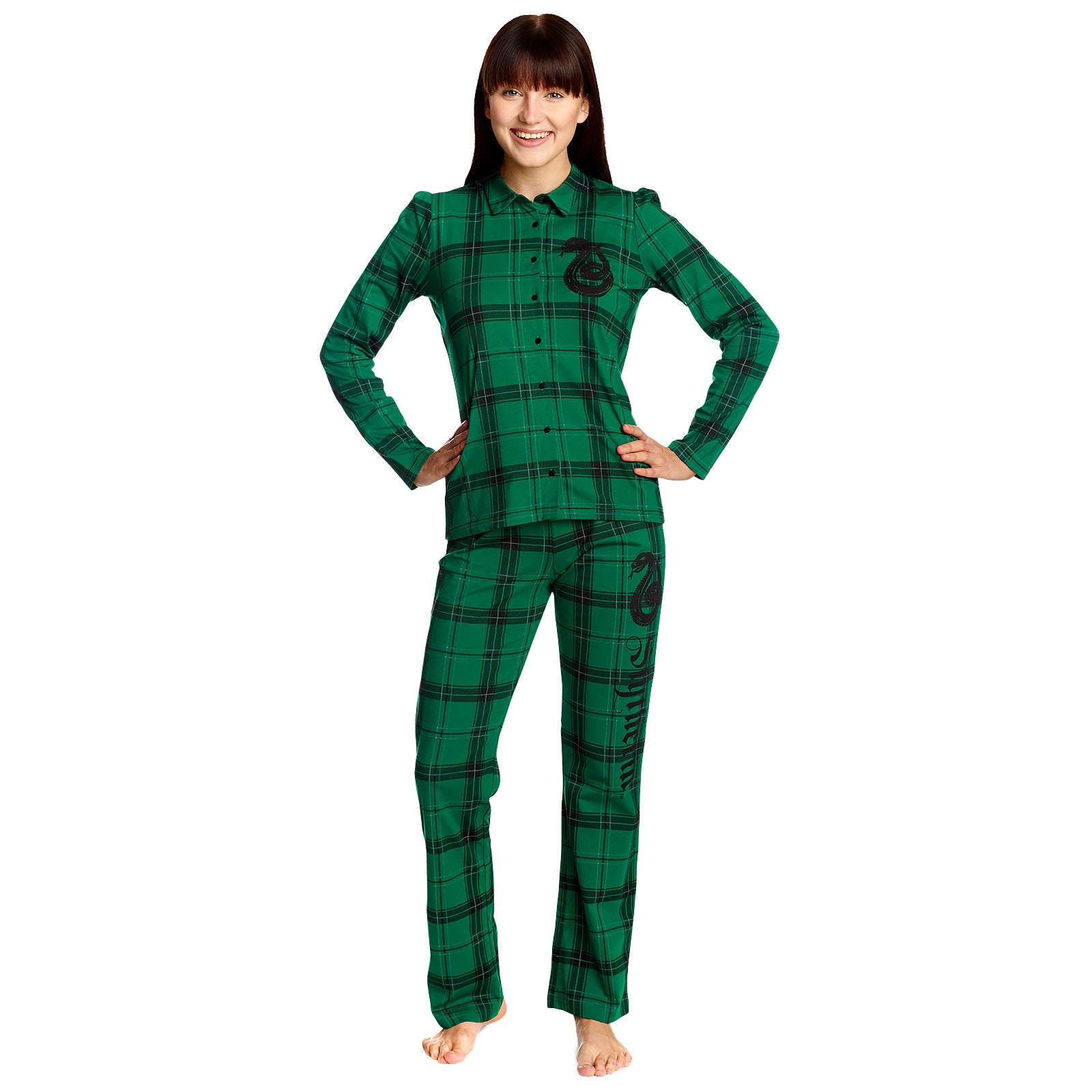 Produktbild Harry Potter - Slytherin Karo Pyjama Damen grün