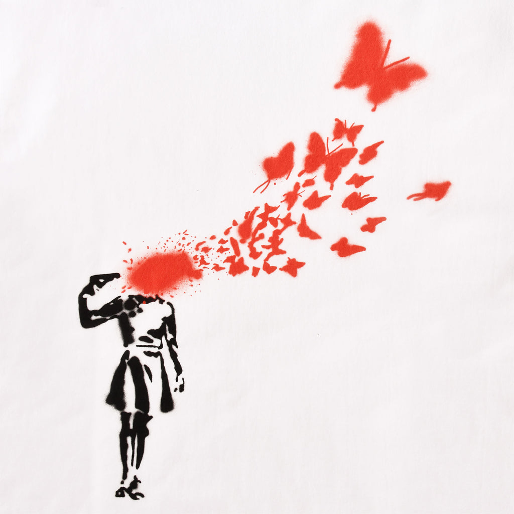 Produktbild Banksy - Girl and Butterflies T-Shirt weiß